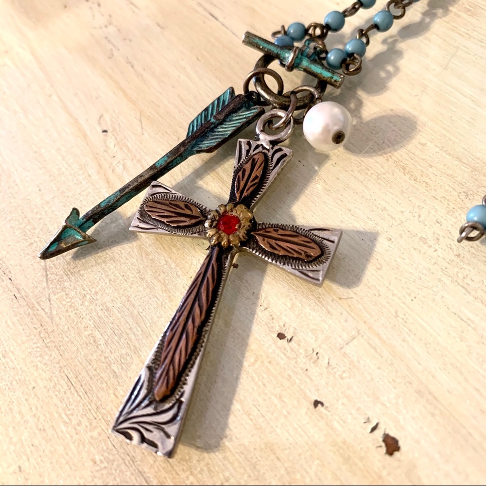 Necklace with Silver Cross Pendant